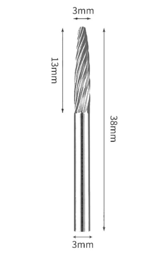 Freza Carburi Metalice  Forma F pentru Aluminiu 3x13x3